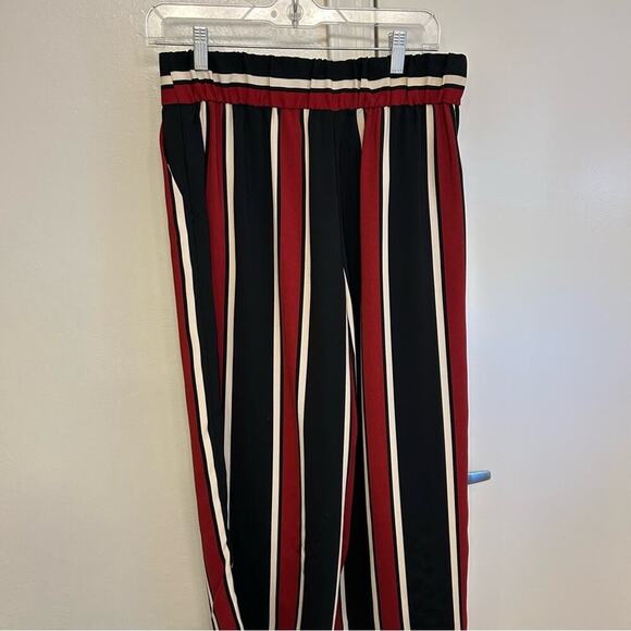 Zara Striped Black and Red Wide-Leg Pants Women’s M - Picture 5 of 6